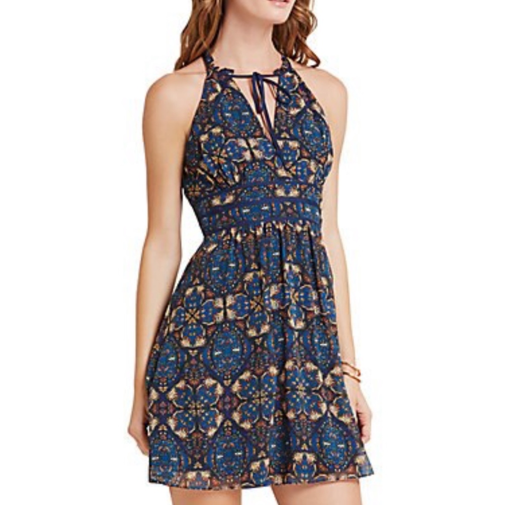 BCBGeneration Medallion Print Halter Dress, 6